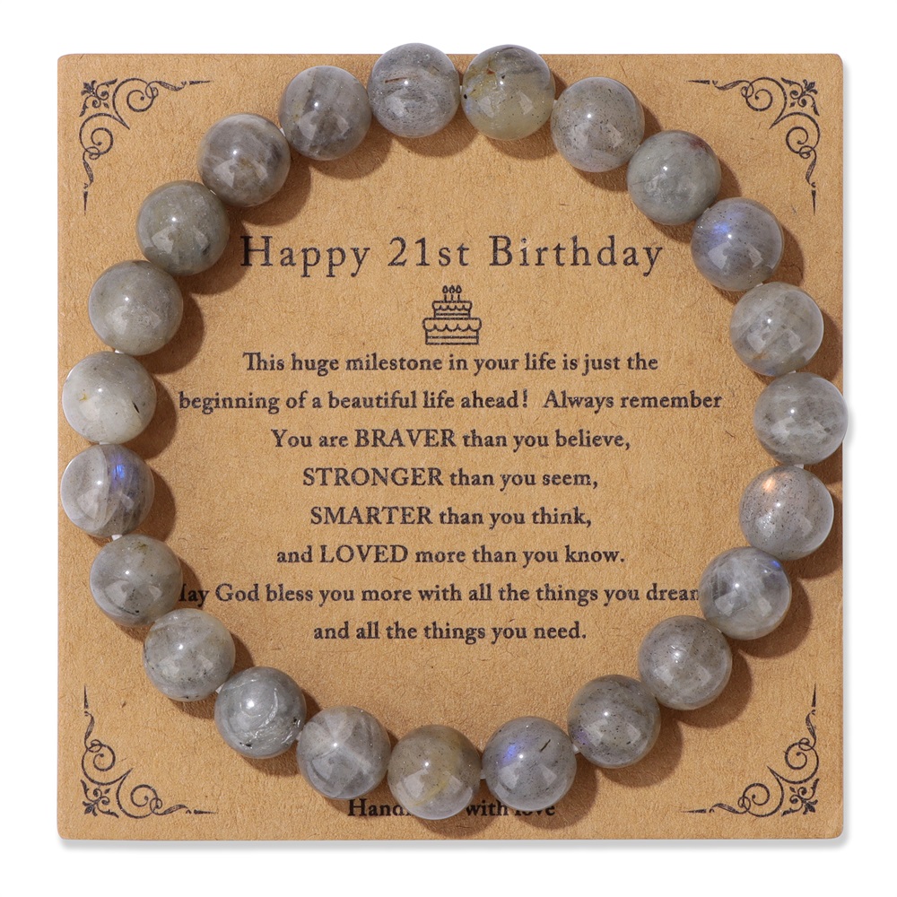 Yoga Health & Fitness Centre - Bracciale labradorite naturale Bracciale con perline