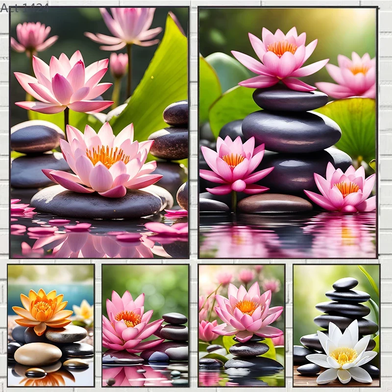 Zen Yoga Fitness - Stampa su Tela Zen con Fiori