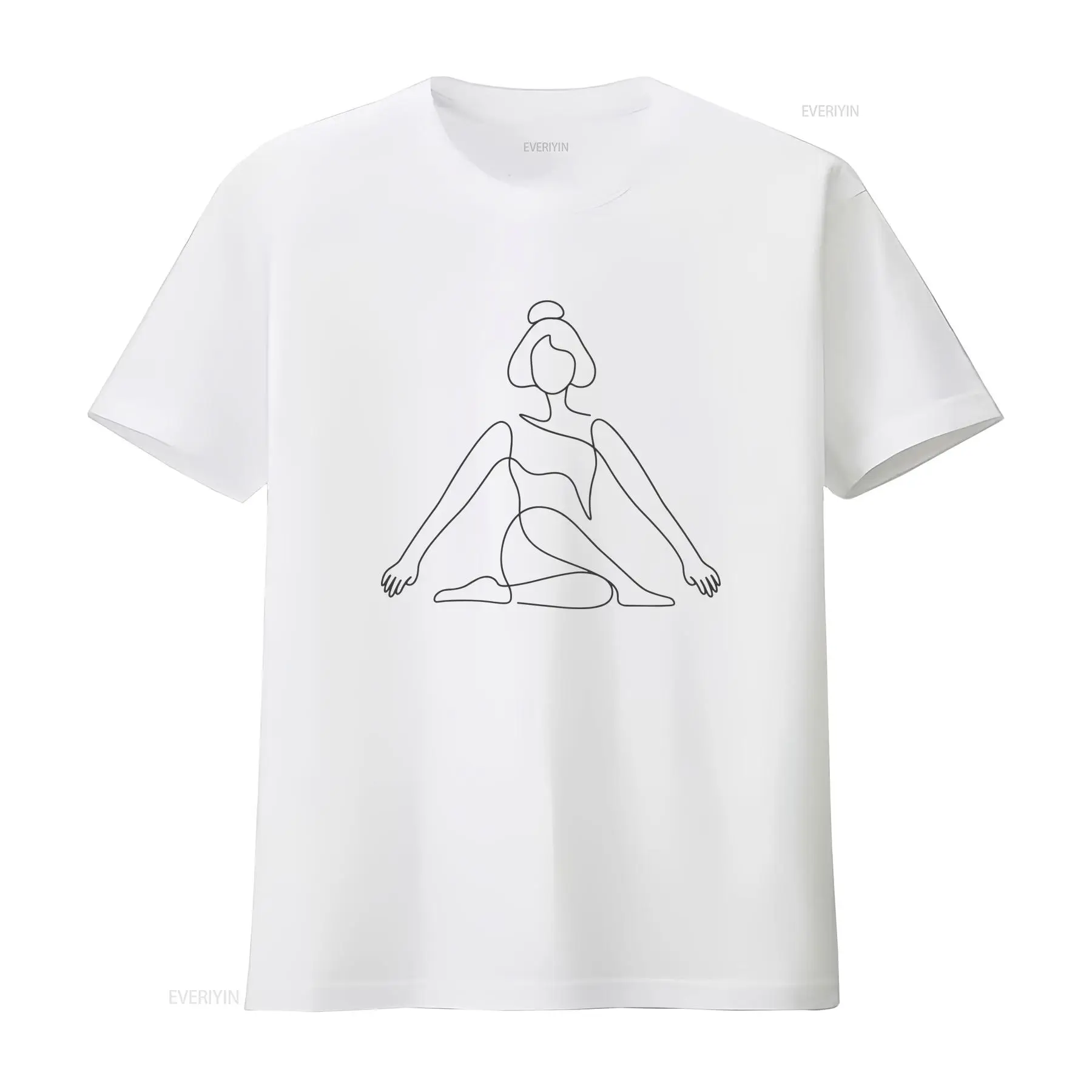 Zen Yoga Fitness - T-shirt One Line Yoga Pose, minimalista,