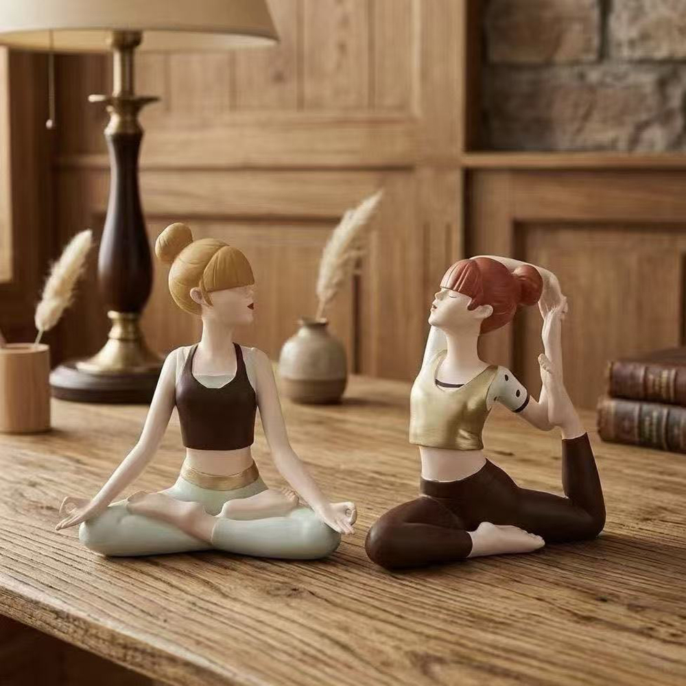 Zen Yoga Fitness - Statua Ragazza Yoga, Artigianato in Resina